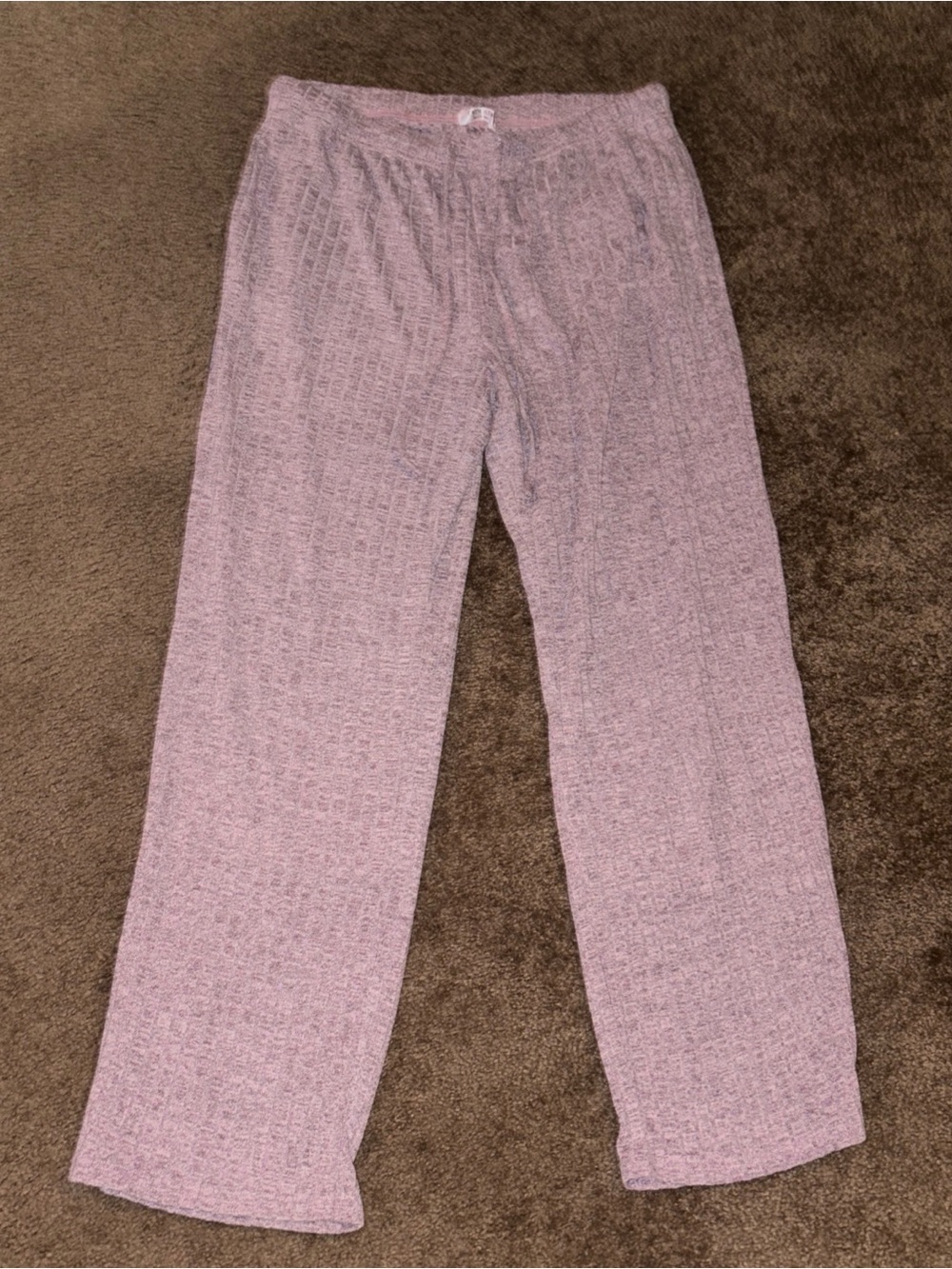 Cozy Light Mauve Knit ribbed Lounge Pants ladies size large